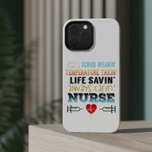 DistinctInk ToughCase for Apple iPhone, Compatible with MagSafe Charging - Scrub Wearing Temp Taking Life Saving Nurse