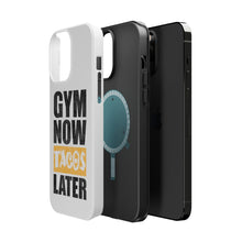 DistinctInk ToughCase for Apple iPhone, Compatible with MagSafe Charging - Gym Now Tacos Later