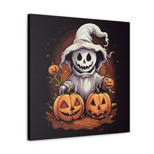 DistinctInk Canvas Wall Art with Trick or Treat Ghost-O-Lantern for Halloween