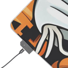 DistinctInk LED Gaming Mouse Pad with Ghost Skeleton Pumpkins Pattern Design for Halloween