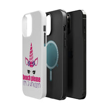 DistinctInk ToughCase for Apple iPhone, Compatible with MagSafe Charging - Beach Please I'm a Unicorn