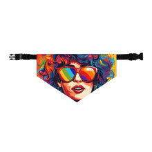 DistinctInk Adjustable Pet Banana Collar with Start Building Your Dreams Design for LGBTQ+ Pride