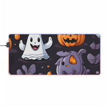 DistinctInk LED Gaming Mouse Pad with Spooky Bat-o-lanterns Design for Halloween