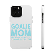 DistinctInk ToughCase for Apple iPhone, Compatible with MagSafe Charging - Goalie Mom The Most Stressful Position