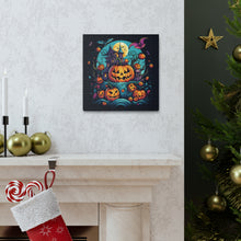 DistinctInk Canvas Wall Art with Trick or Treat Parade for Halloween