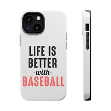 DistinctInk ToughCase for Apple iPhone, Compatible with MagSafe Charging - Life is Better with Baseball