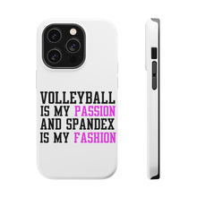 DistinctInk ToughCase for Apple iPhone, Compatible with MagSafe Charging - Volleyball is My Passion Spandex My Fashion