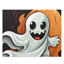 DistinctInk Jigsaw Puzzle with Silly Specter Sprites Design for Halloween