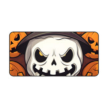 DistinctInk Desk Mat with Spooky Skeleton Pumpkin Patch Design for Halloween