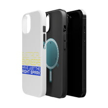 DistinctInk ToughCase for Apple iPhone, Compatible with MagSafe Charging - Electrical Engineers Have the Right Spark