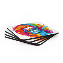 DistinctInk (Set of 4) Corkwood Coasters with Leading with Courage and Grace Design for LGBTQ+ Pride