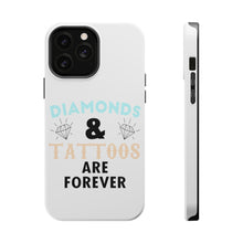 DistinctInk ToughCase for Apple iPhone, Compatible with MagSafe Charging - Diamonds and Tattoos Are Forever