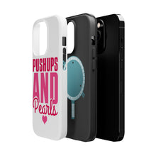 DistinctInk ToughCase for Apple iPhone, Compatible with MagSafe Charging - Pushups and Pearls