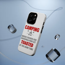 DistinctInk ToughCase for Apple iPhone, Compatible with MagSafe Charging - Camping - Friends & Marshmallows Get Toasted
