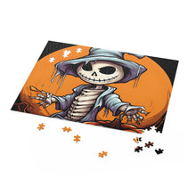 DistinctInk Jigsaw Puzzle with Haunted Jack-O'-Skeleton Design for Halloween