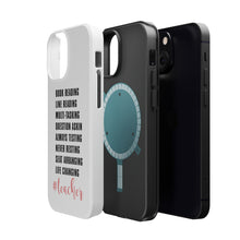 DistinctInk ToughCase for Apple iPhone, Compatible with MagSafe Charging - Teacher Book Reading Line Multi Tasking