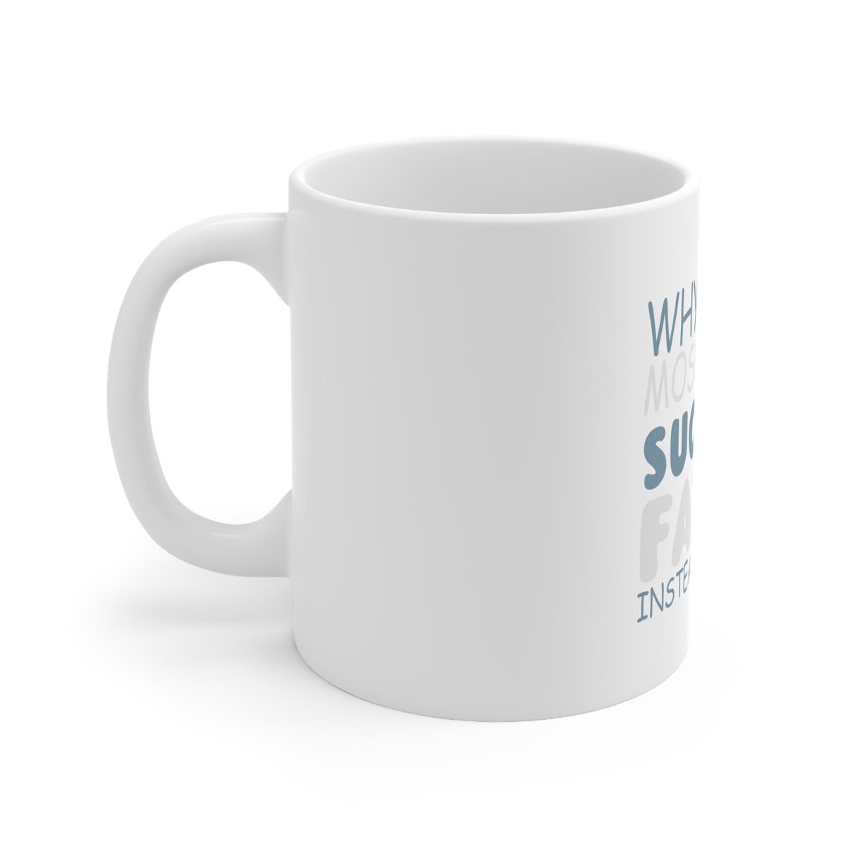Glossy White Coffee / Tea Mug - Why Can't Mosquitos Suck Fat Instead of Blood, view 2