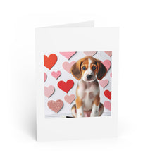 DistinctInk Greeting Card / Note Card - Valentine's Day American Foxhound Puppy