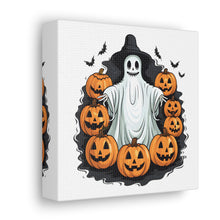 DistinctInk Canvas Wall Art with Ghost Skeleton Pumpkins Pattern for Halloween