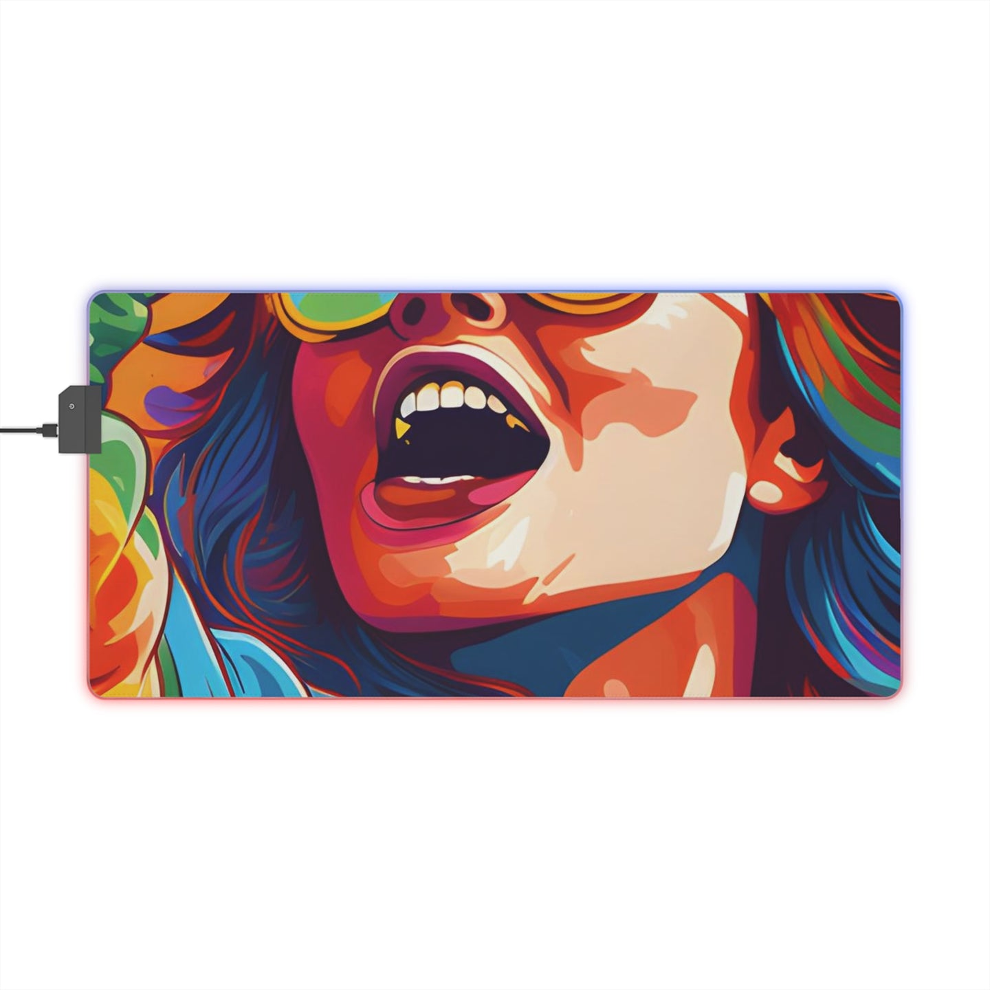 DistinctInk LED Gaming Mouse Pad with Addictive Adventure Story Design for LGBTQ+ Pride