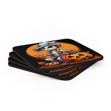 DistinctInk (Set of 4) Corkwood Coasters with Haunted Jack-O'-SkeletonDesign for Halloween