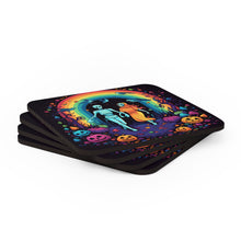 DistinctInk (Set of 4) Corkwood Coasters with The Enduring Beauty of WritingDesign for Halloween LGBTQ+ Pride