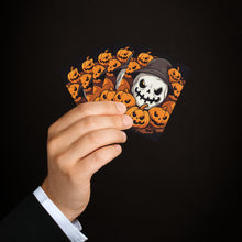DistinctInk Playing Poker Cards with Spooky Skeleton Pumpkin Patch Design for Halloween