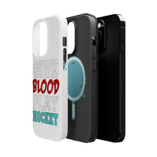 DistinctInk ToughCase for Apple iPhone, Compatible with MagSafe Charging - Give Blood Play Hockey