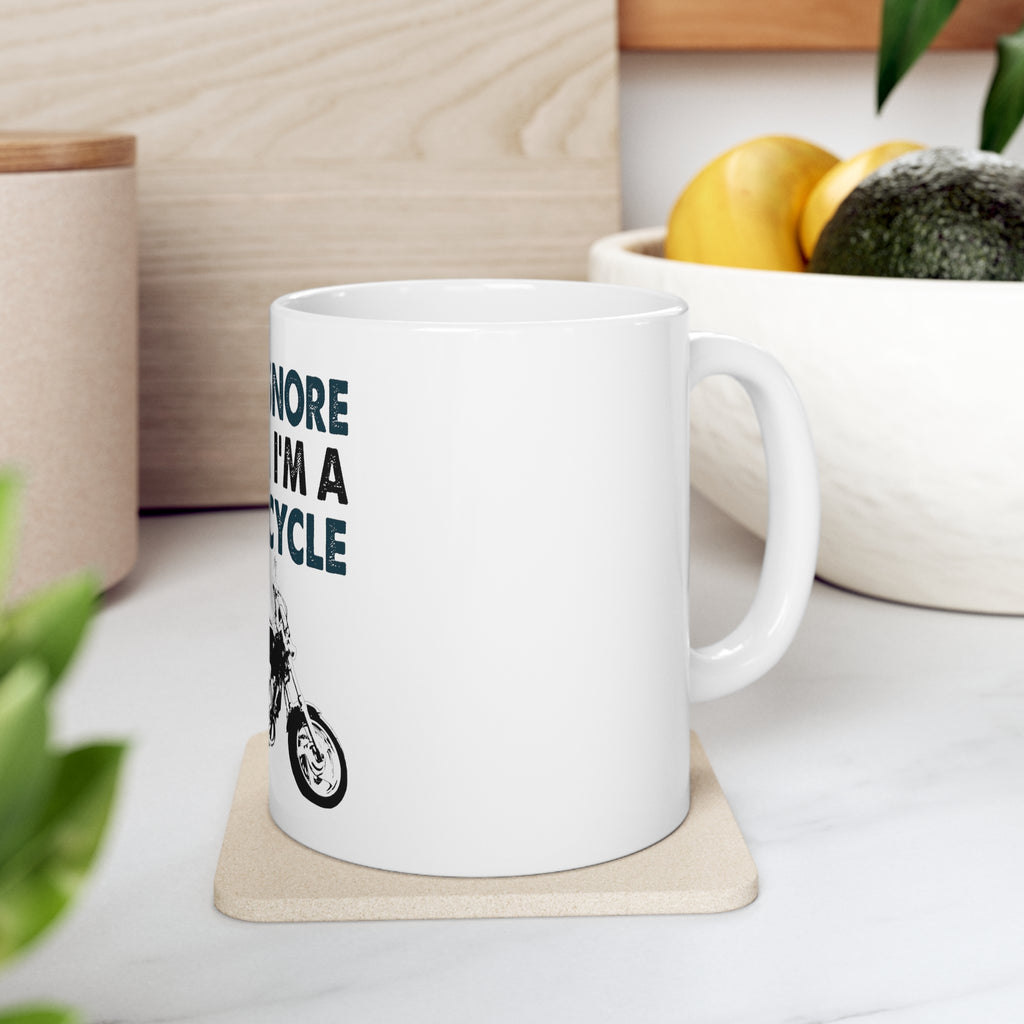 Glossy White Coffee / Tea Mug - I Don't Snore, I Dream I'm a Motorcycle, view 7