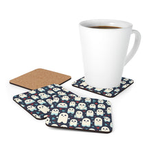 DistinctInk (Set of 4) Corkwood Coasters with Skelephants and Ghostly GhoulsDesign for Halloween