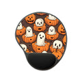 Mouse Pad with Wrist Rest with Haunted Skeleton Pumpkin Patch Design for Halloween