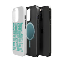DistinctInk ToughCase for Apple iPhone, Compatible with MagSafe Charging - Sweat is Magic Cover Yourself Daily Grand Wishes