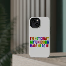 DistinctInk ToughCase for Apple iPhone, Compatible with MagSafe Charging - I'm Not Crazy My Unicorn Made Me Do It