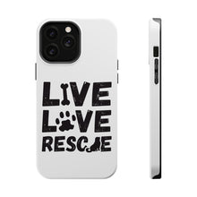 DistinctInk ToughCase for Apple iPhone, Compatible with MagSafe Charging - Live Love Rescue - Dog Paw