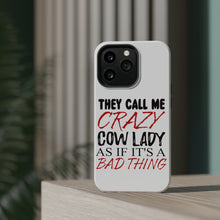 DistinctInk ToughCase for Apple iPhone, Compatible with MagSafe Charging - Crazy Cow Lady As If It's a Bad Thing