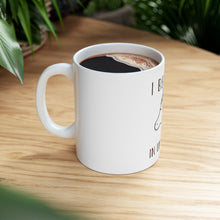 DistinctInk Glossy White Coffee / Tea Mug - I Believe in Unicorns
