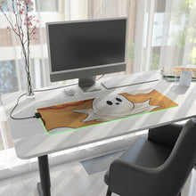 DistinctInk LED Gaming Mouse Pad with Ghostly Skeleton Pumpkin Patch Design for Halloween