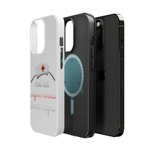 DistinctInk ToughCase for Apple iPhone, Compatible with MagSafe Charging - Nurse - Not All Super Heroes Wear Capes