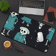 DistinctInk Desk Mat with Haunted Skeleton Crew Design for Halloween