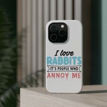DistinctInk ToughCase for Apple iPhone, Compatible with MagSafe Charging - Love Rabbits - People Annoy Me