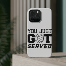 DistinctInk ToughCase for Apple iPhone, Compatible with MagSafe Charging - You Just Got Served Volleyball