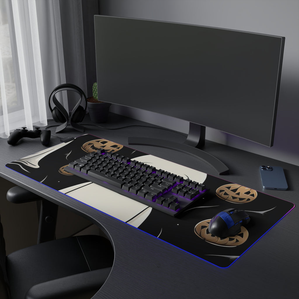 LED Gaming Mouse Pad with Ghostly Skeleton and Pumpkin Design for Halloween, view 27
