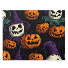 DistinctInk Jigsaw Puzzle with "Halloween Haunts and Pumpkin Pals" Design for Halloween