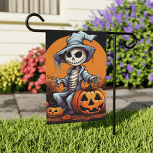 DistinctInk Garden & House Banner / Flag with Haunted Jack-O'-Skeleton Design for Halloween