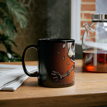 DistinctInk Black Coffee Mug - Skelly's Halloween Bash for Halloween