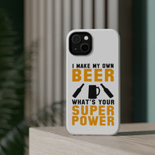 DistinctInk ToughCase for Apple iPhone, Compatible with MagSafe Charging - I Make Beer What's Your Super Power