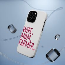 DistinctInk ToughCase for Apple iPhone, Compatible with MagSafe Charging - Wife. Mom. Farmer.