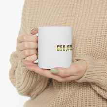 DistinctInk Glossy White Coffee / Tea Mug - CEO,000,000 Entrepreneur 3 commo