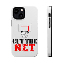 DistinctInk ToughCase for Apple iPhone, Compatible with MagSafe Charging - Cut the Net Basketball