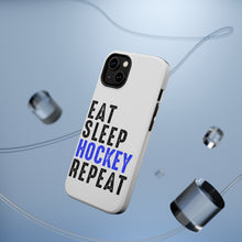 DistinctInk ToughCase for Apple iPhone, Compatible with MagSafe Charging - Eat Sleep Hockey Repeat